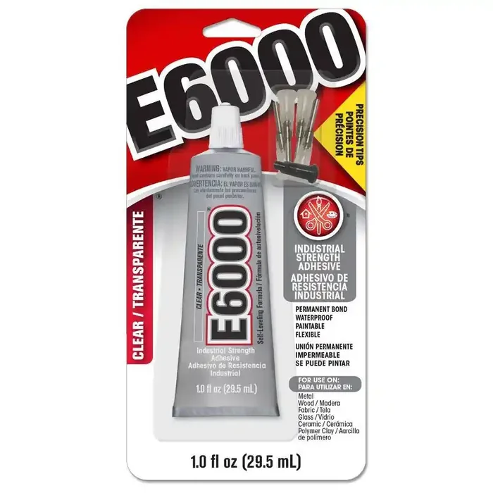 1.0 fl oz Glue with Precision Tips Clear – E6000 Water-Resistant Craft Adhesive, Dries Clear, Ideal for Shoes & Art Projects