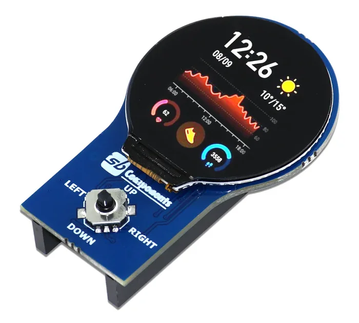 1.28” Round LCD HAT for Pico with 240 x 240 Resolution, 65K RGB Colors