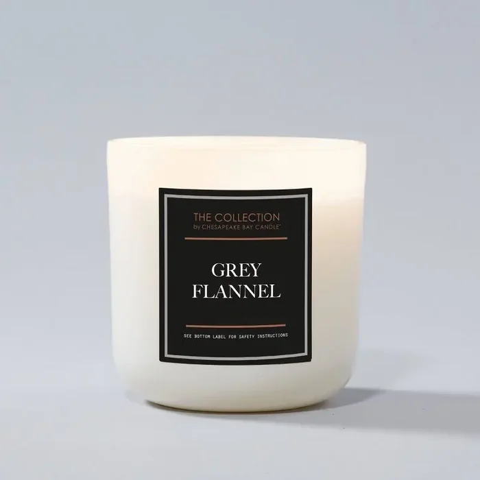 12oz Glass Jar 2-Wick Gray Flannel Candle Black – Chesapeake Bay Candle