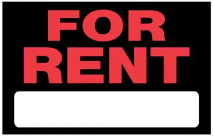 15 X 19 BLACK AND RED FOR RENT SIGN