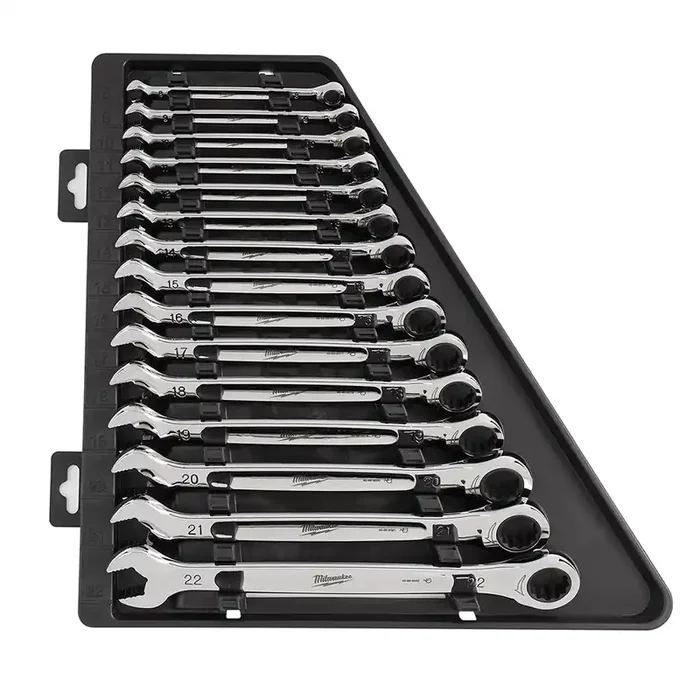 15pc Ratcheting Combination Wrench Set – Metric