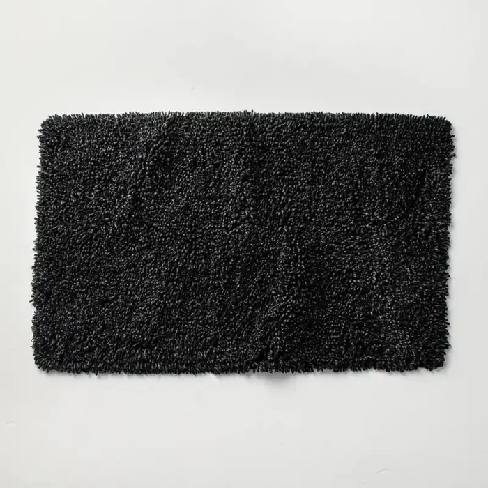 21″x34″ Mélange Looped Bath Rug Black – Casaluna™ Cotton, Tufted, OEKO-TEX Certified, Machine Washable