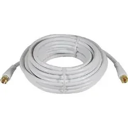 25-Ft. White RG6 Coaxial Cable With “F” Connectors