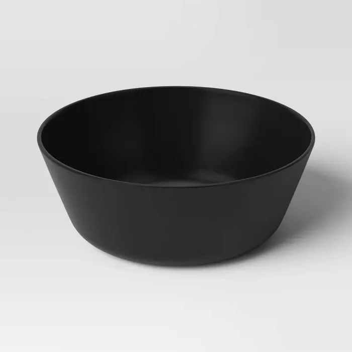 33.5 fl oz Plastic Cereal Bowl Black – Room Essentials™ Microwave & Dishwasher Safe, 20% Recycled Material