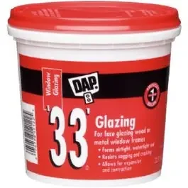 33‘ Window Glazing Compound, White, 1/2-Pt.