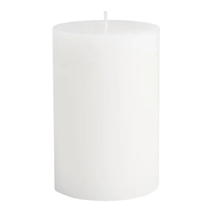 4×6 White Unscented Pillar Candle