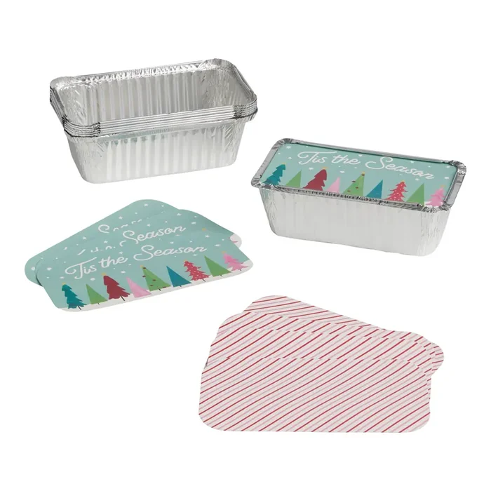 4 Pack Holiday 2023 Bake Away Loaf Pans with Lids Set of 2