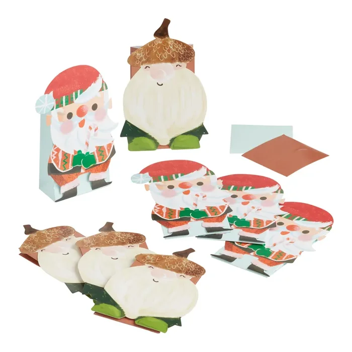4 Pack Santa and Gnome Treat Bags Set of 2