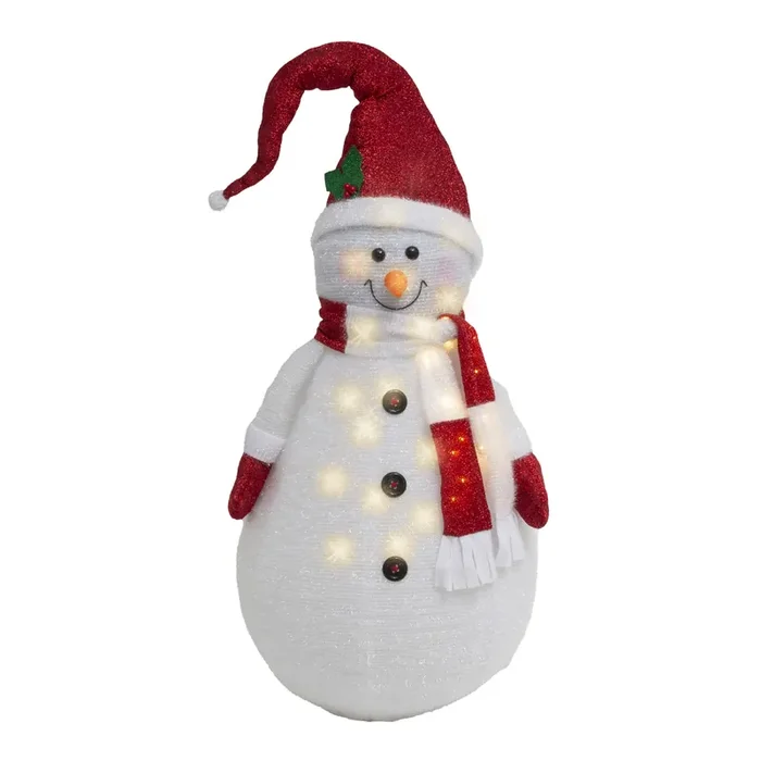6 Foot Fabric Snowman LED Battery Operated Light Up Decor