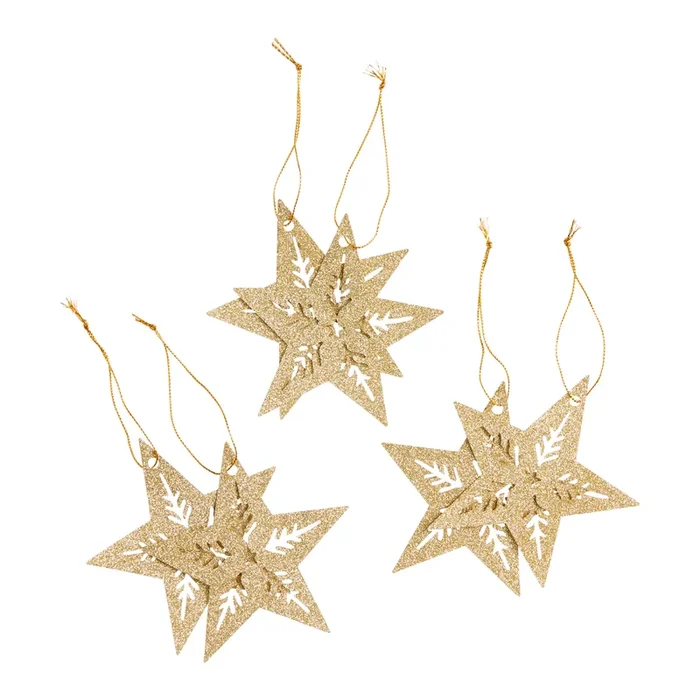 6 Pack Woodland Magic Glitter Star Gift Tags Set of 2