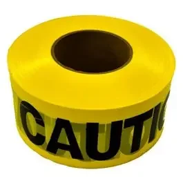 “Caution” Tape, Yellow, Waterproof, 1,000-Ft.