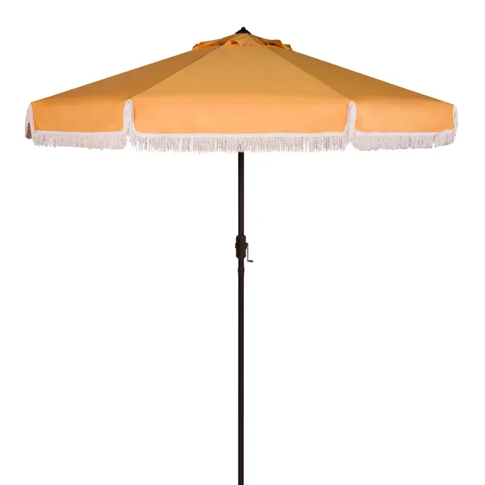 9 Foot Tilting Patio Umbrella with Fringe