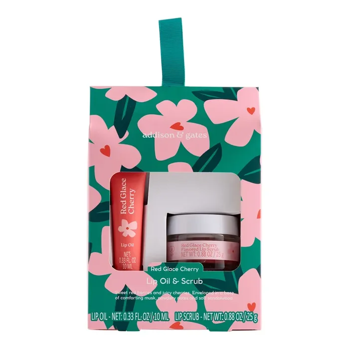 A&G Flower Garden Red Glace Cherry Lip Care Set 2 Piece