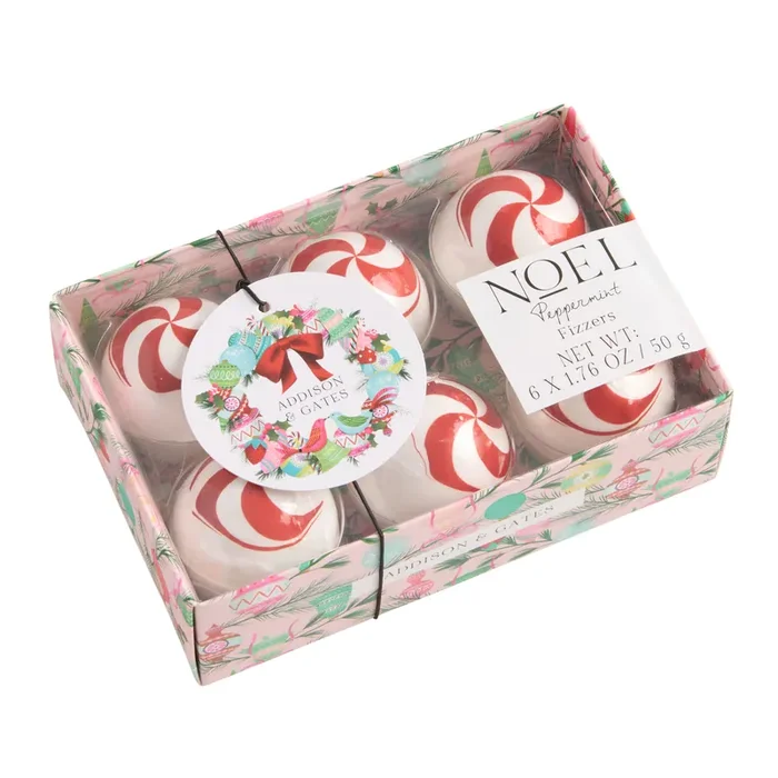 A&G Noel Peppermint Bath Fizzers 6 Count