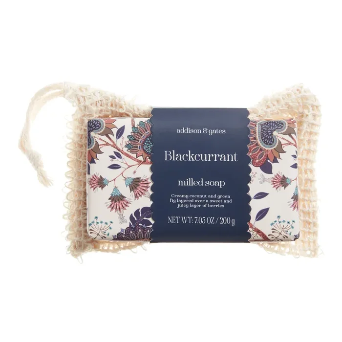A&G Paisley Deco Blackcurrant Bar Soap with Wash Pouch