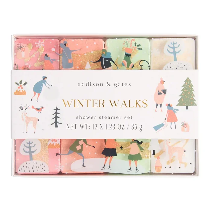 A&G Winter Walk Shower Steamer Gift Set 12 Count