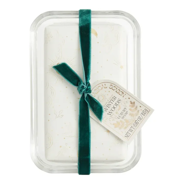 A&G Winter Woods Gilded Grove Bar Soap And Dish Set