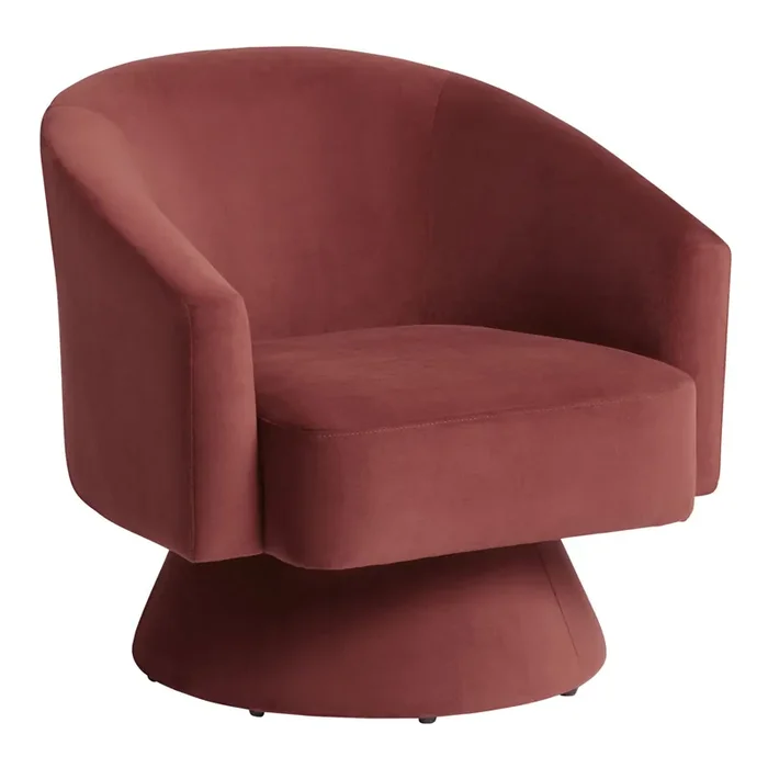 Abbey Velvet Upholstered Swivel Chair