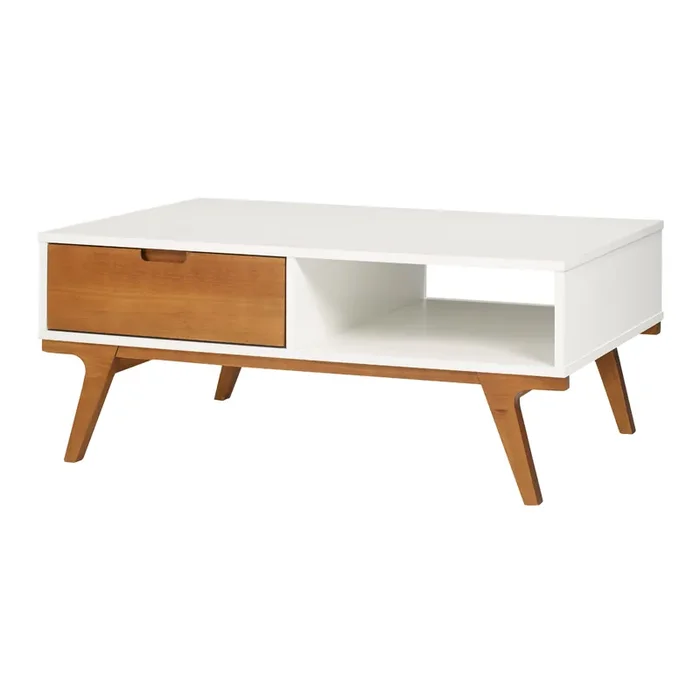 Abril Pine Wood Coffee Table with Drawer