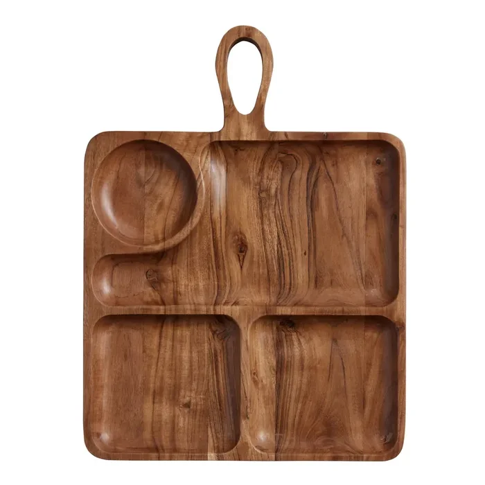 Acacia Wood Divided Serving Board