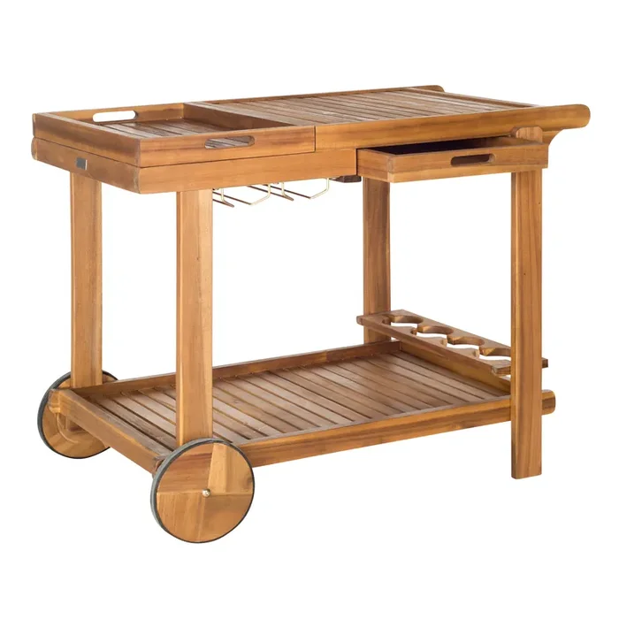 Acacia Wood Outdoor Bar Cart
