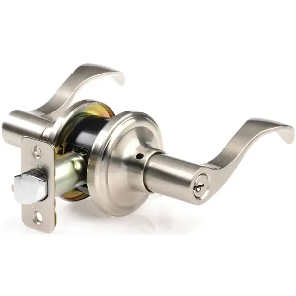 ACE WAVE SATIN NICKEL ENTRY LOCKSET 1-3/4