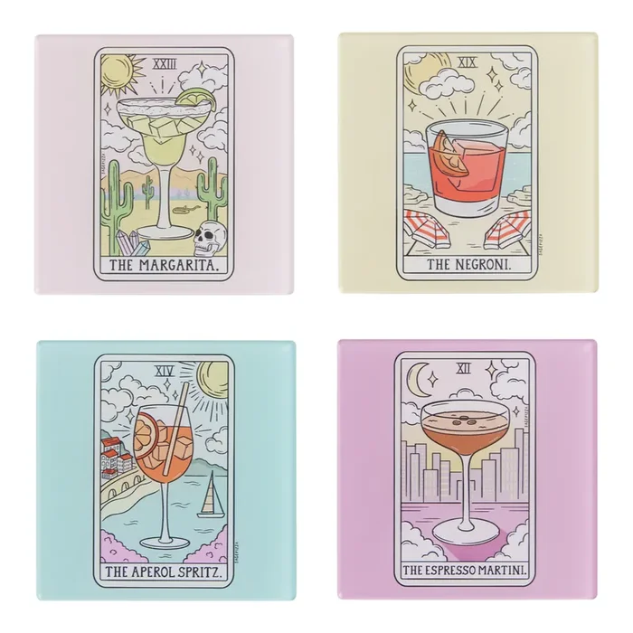 Acrylic Tarot Cocktail Coasters 4 Pack