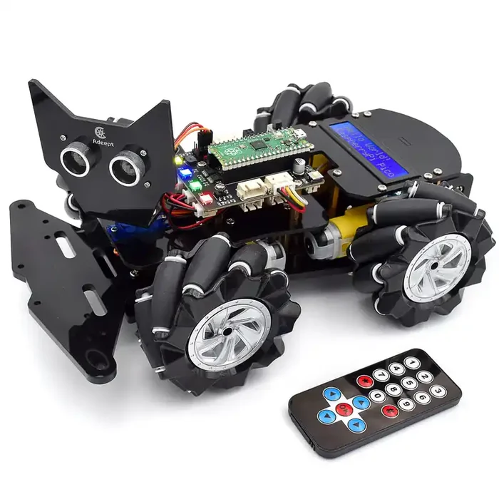 Adeept 4WD Omnidirectional Mecanum Wheel Robot Car Kit for Raspberry Pi Pico