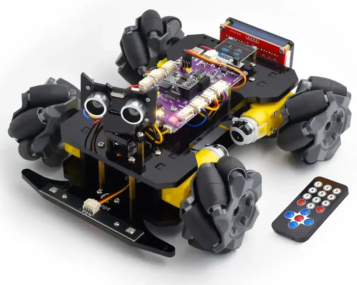 Adeept Mecanum Wheel Smart Car Kit (Compatible with Arduino IDE), Line Tracking, Light Tracing