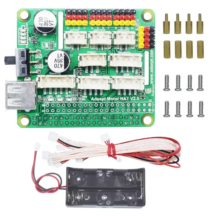 Adeept Raspberry Pi Motor HAT Kit, Smart Robot Car Driver Support Raspberry Pi 4 Model B, 3B+/3B/2B