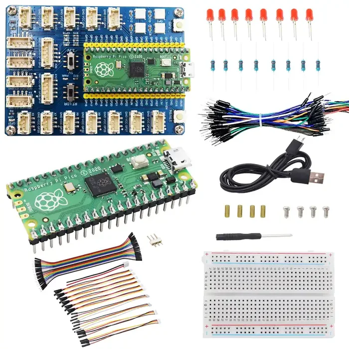 Adeept Raspberry Pi with Pre-Soldered Pico Starter Kit with Breadboard and Jumpers, LEDs
