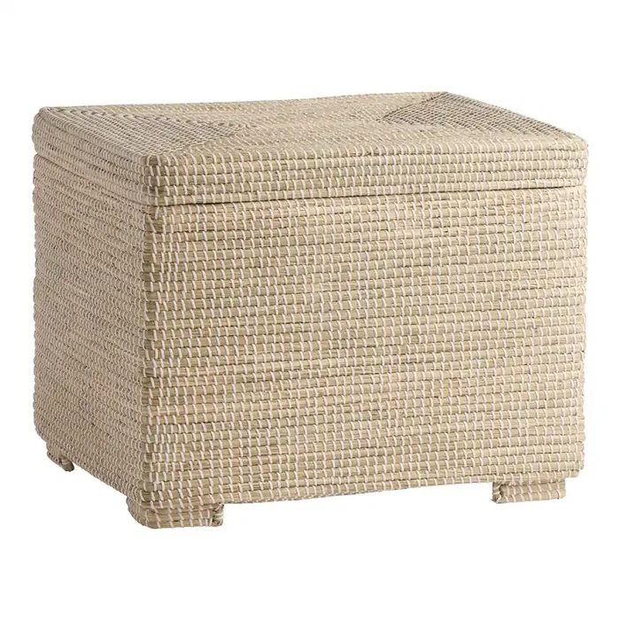 Adira White and Natural Seagrass Storage Trunk