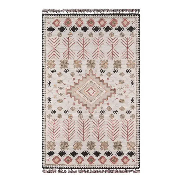 Aelin Ivory and Spice Tufted Wool Area Rug