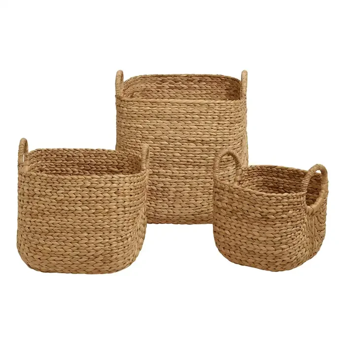 Aimee Square Water Hyacinth Arrow Basket
