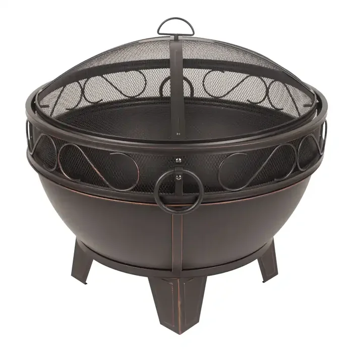 Alder Rubbed Bronze Steel Old World Fire Pit