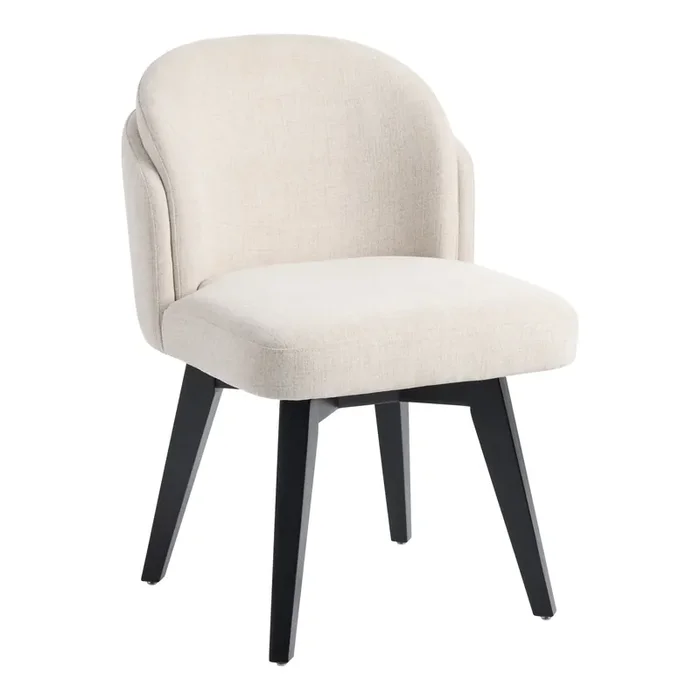 Alice Heathered Ivory Upholstered Swivel Dining Chair
