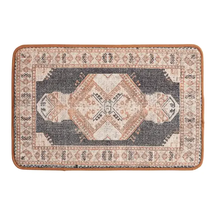 Alicia Black And Rust Memory Foam Bath Mat