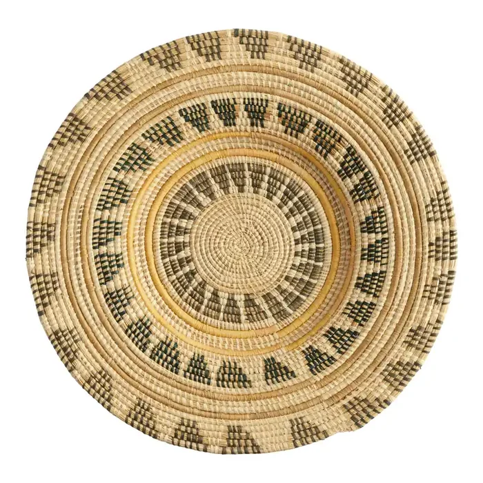 All Across Africa Geometric Raffia Hacienda Disc Wall Decor
