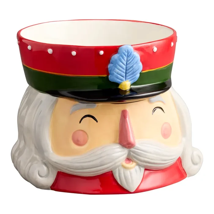 All the Trimmings Ceramic Nutcracker Figural Beverage Party Tub