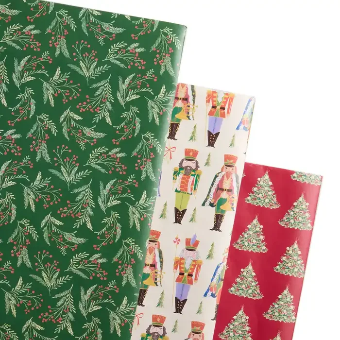All the Trimmings Nutcracker Wrapping Paper Rolls 3 Pack