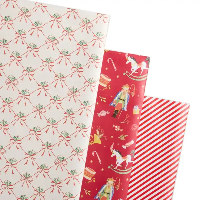 All the Trimmings Stripes Wrapping Paper Rolls 3 Pack