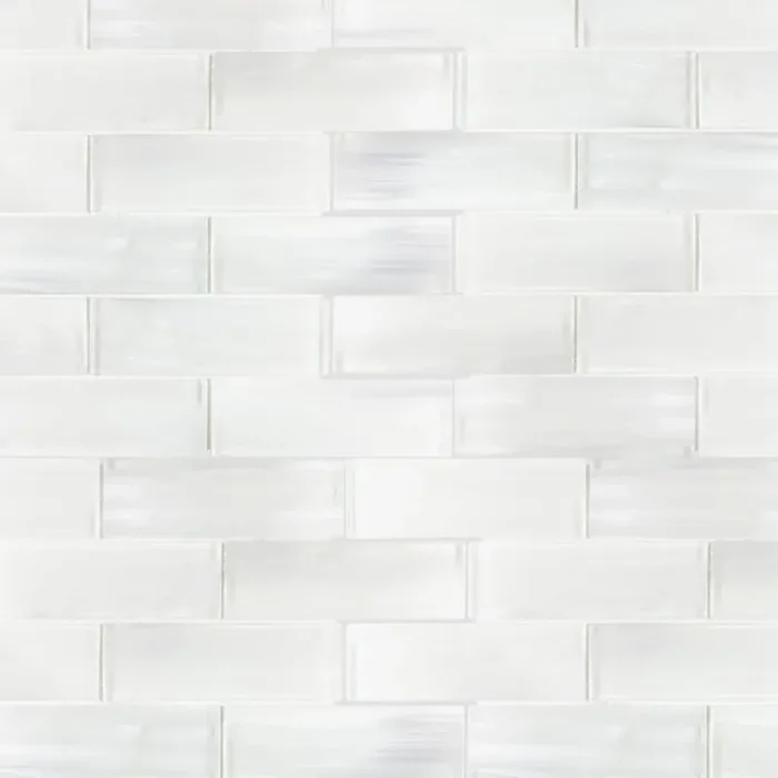 allen + roth White 12-in x 12-in Glossy Glass Subway Mosaic Wall Tile ( 0.97-sq ft Piece )