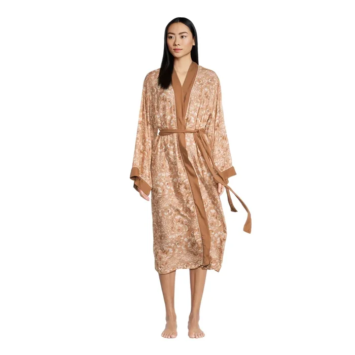 Alma Brown Floral Robe