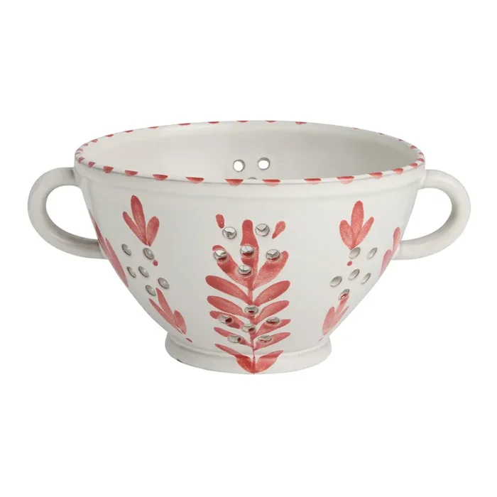 Almada Coral Hand Painted Botanical Colander