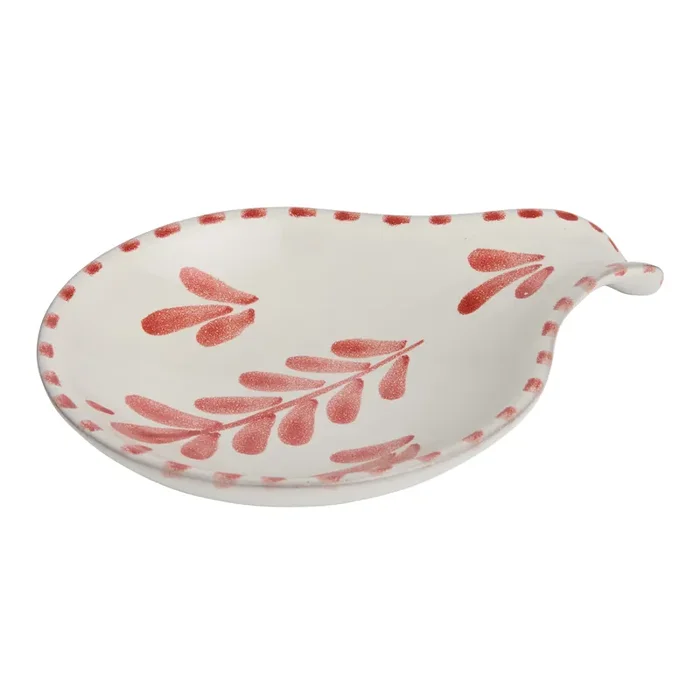 Almada Coral Hand Painted Botanical Spoon Rest