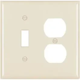 Almond 1-Toggle Opening & 1-Duplex Nylon Wall Plate