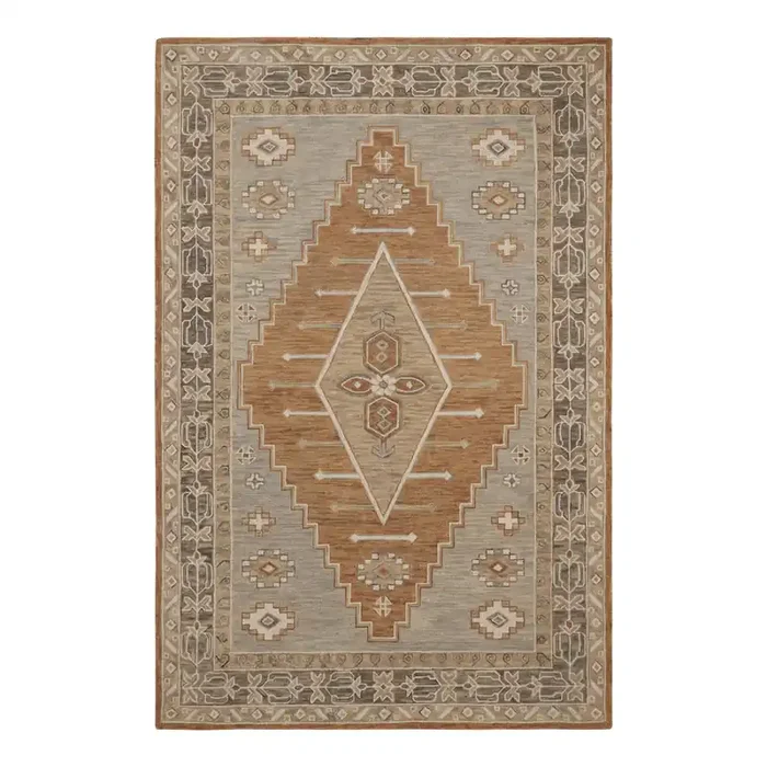 Amaya Terracotta Persian Style Tufted Wool Area Rug
