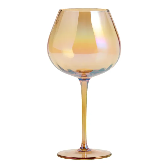 Amber Luster Ribbed Wine Glass