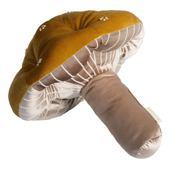 Amber Velvet Mushroom Shaped Throw Pillow