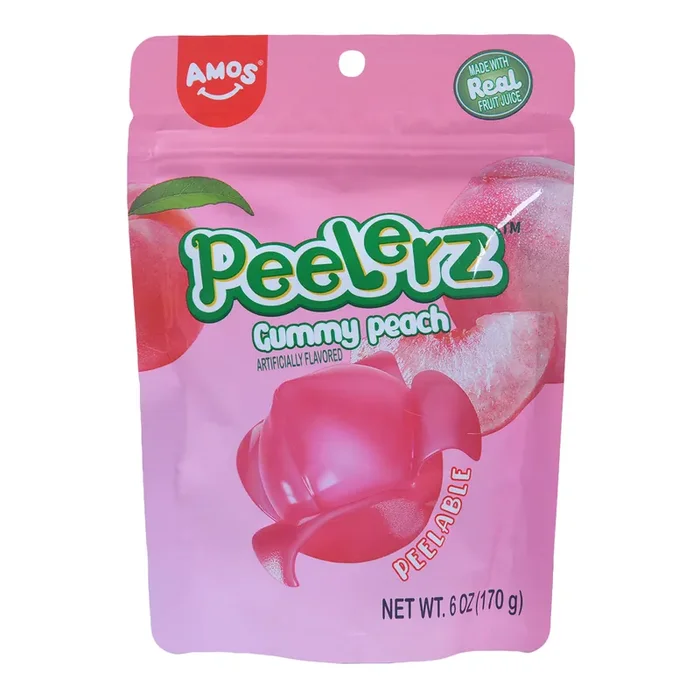 Amos Peelerz Peach Gummy Candy